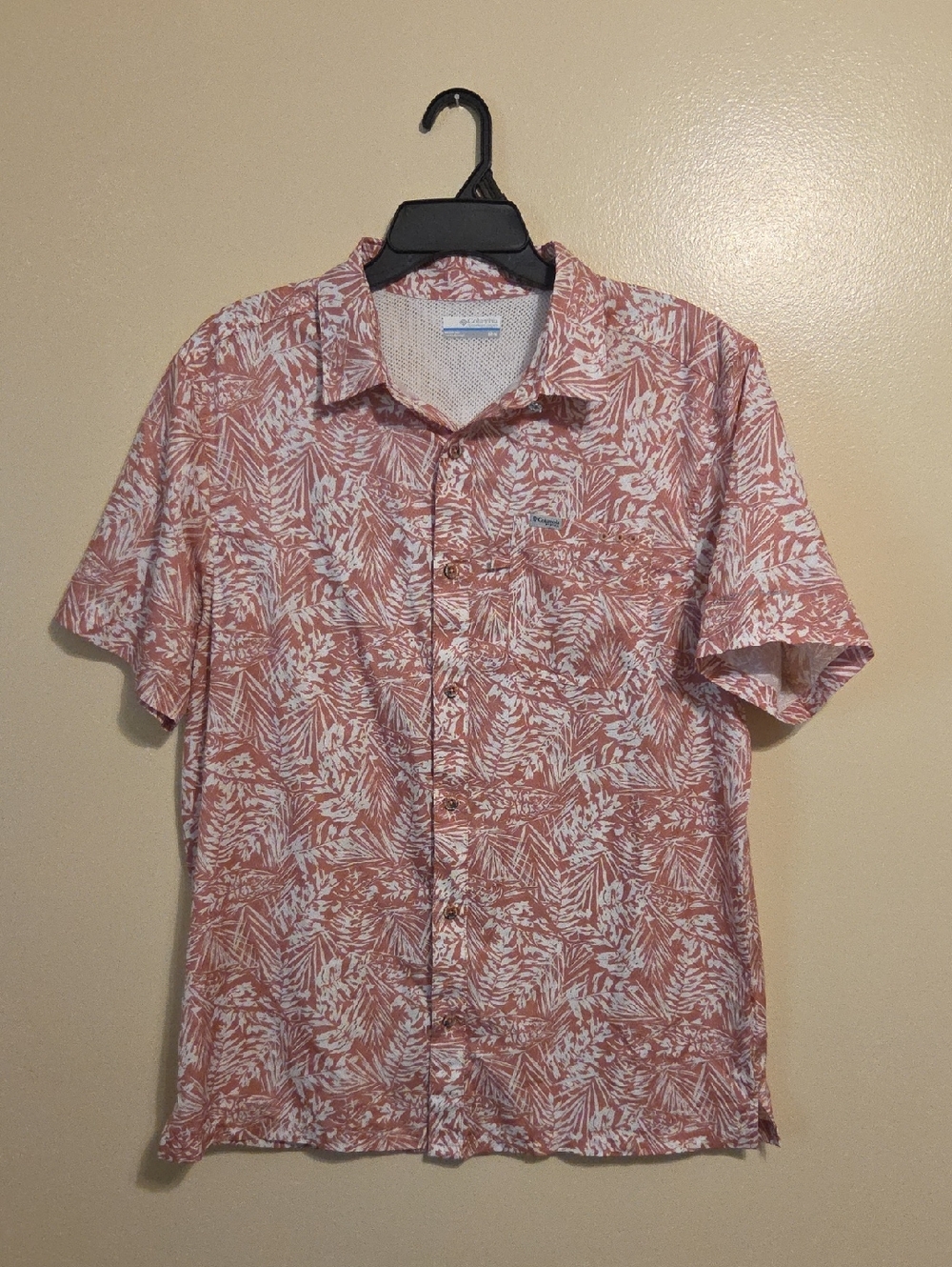 Columbia Men's Coral Short Sleeve Button Down Performance Fishing Gear PFG Shirt